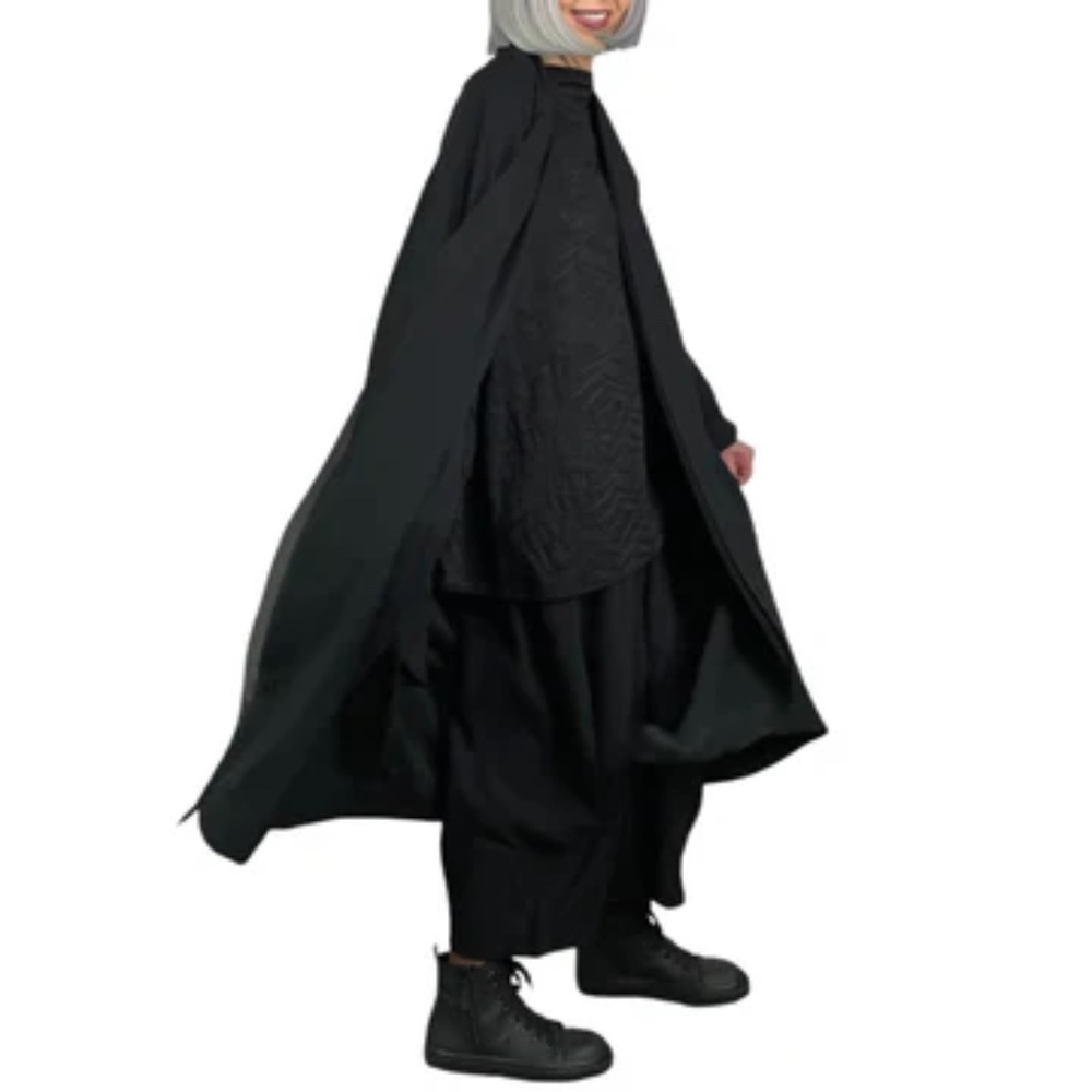 Moyuru Oversize Long Black Kimono Coat Oversized Medium ( fits OS)